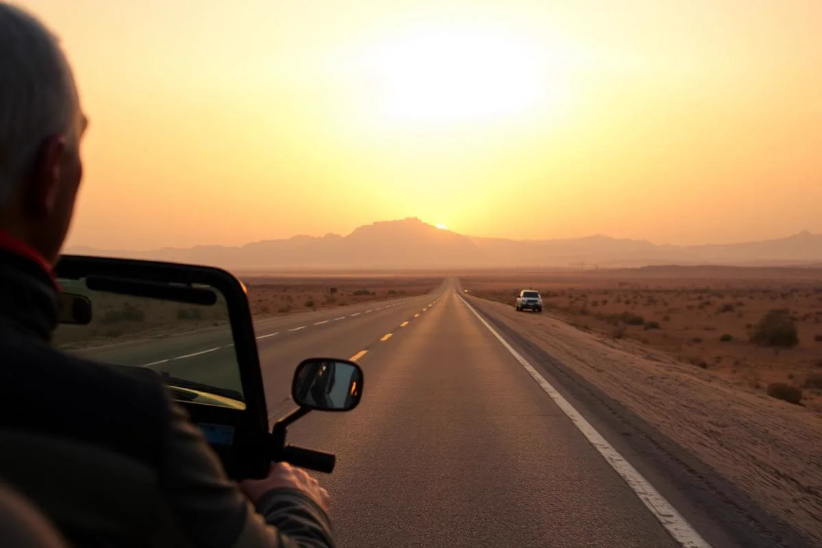 Open Rajasthan highway at sunset — customized Rajasthan tour itinerary