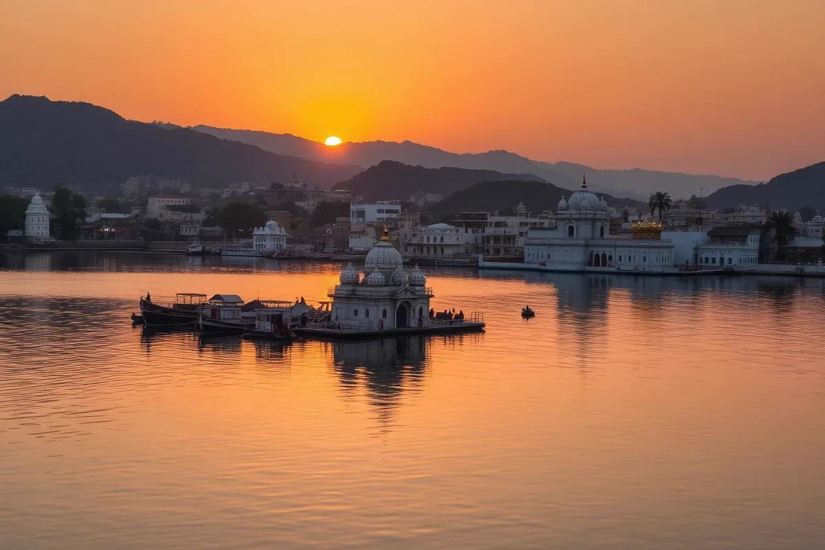 Pushkar Lake at sunset, Rajasthan — day trip from Jaipur